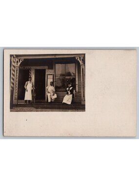 Antique Barber Shop Storefront Oysters Sign Dog RPPC Real Photo Postcard
